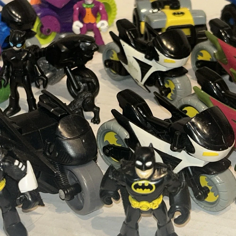 Imaginext DC Batman Motorcycle & Quad Lot‎ With Figures Joker, Catwoman, Robin